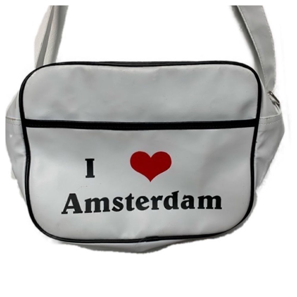 Y2K I love Amsterdam White Crossbody Bag